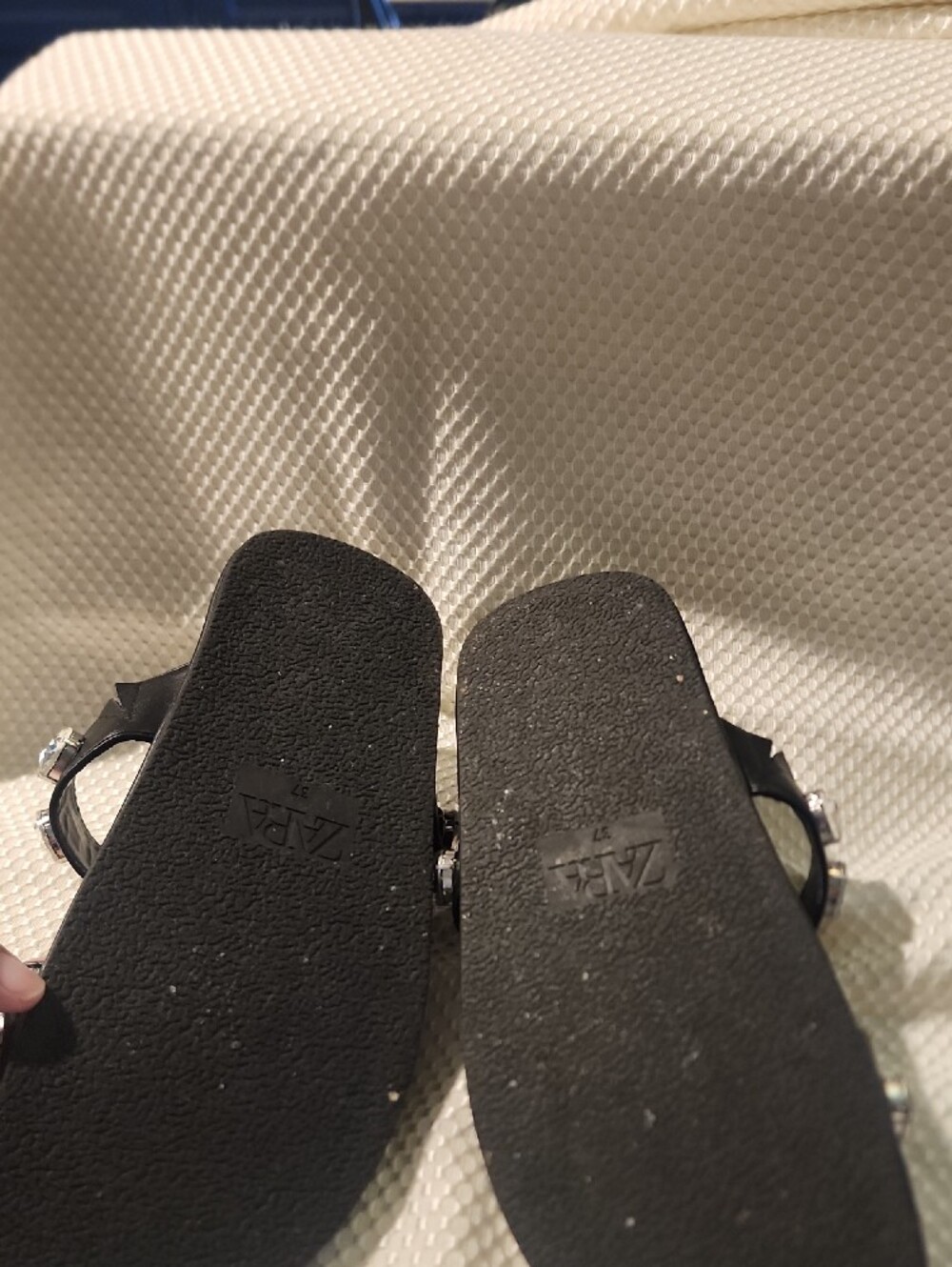 Zara Black Crystal-Embellished Slide Sandals - Picture 9 of 10